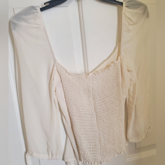 Reformation Grove Top, Ivory, Size 8 - Picture 6 of 6
